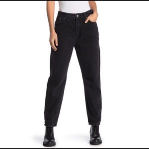 Free People black high rise mom jean NWOT